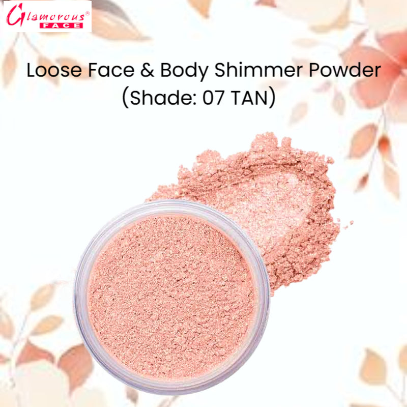 Glamorous Face Loose Face & Body Shimmer Powder (Shade: 07 Tan)