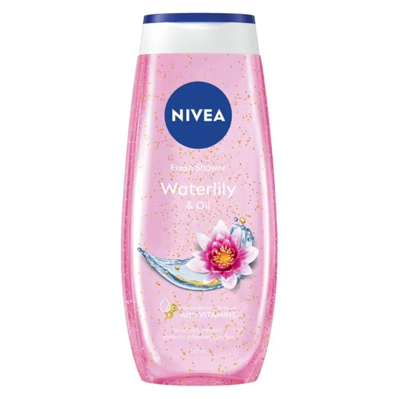 Nivea Fresh Shower Waterlily & Oil Shower Gel 250ml - Refreshing Body Wash for Soft, Smooth & Hydrated Skin