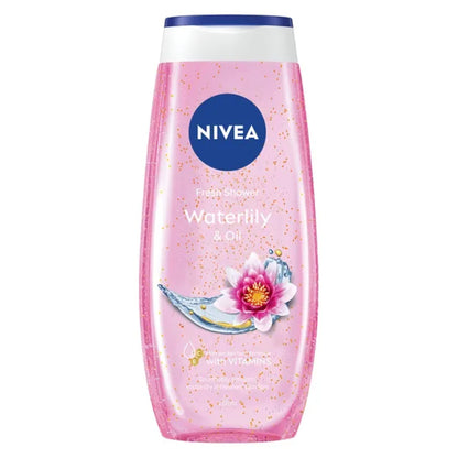 Nivea Fresh Shower Waterlily & Oil Shower Gel 250ml - Refreshing Body Wash for Soft, Smooth & Hydrated Skin