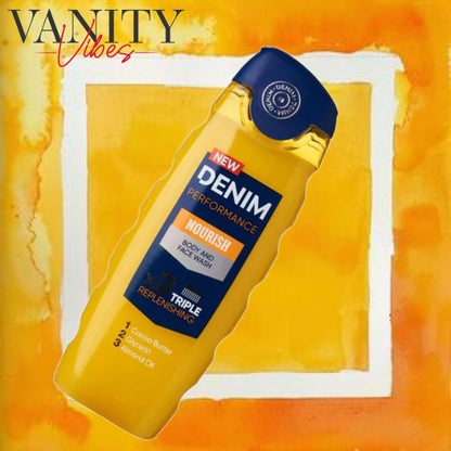 Denim Performance Nourish Body & Face Wash Triple Replenishing - 400ml