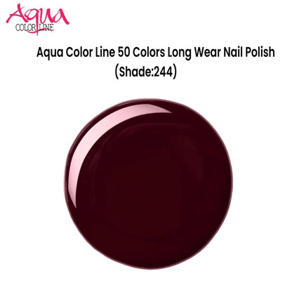Aqua Color Line 50 Colors Long Wear Nail Polish (Shade:244)