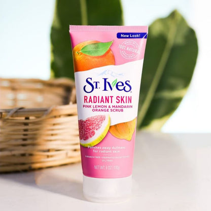 St. Ives Radiant Skin Pink Lemon & Mandarin Orange Scrub 170g Brightening & Exfoliating Face Scrub