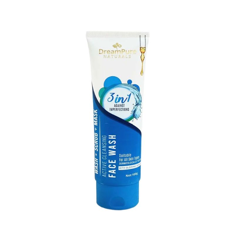 Dream Pure 3 In 1 Active Cleansing Face Wash + Scrub + Mask 100g