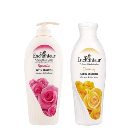 Enchanteur Romantic Perfumed Body Lotion 500ml + Enchanteur Charming Perfumed Body Lotion 250ml (Pack of 2)