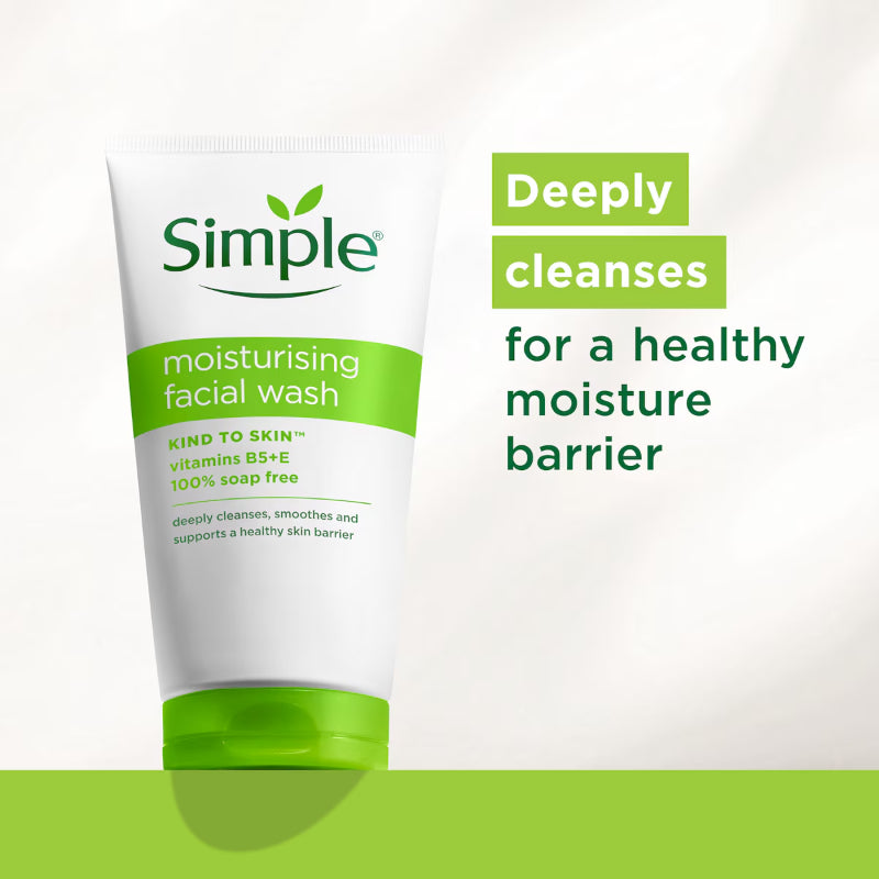 Simple Moisturising Facial Wash 150 ml Gentle Cleansing & Hydrating Care