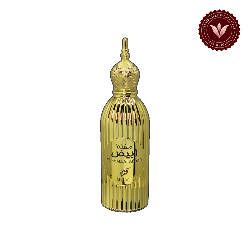 Afnan Mukhallat Abiyad 20ml attar for women and men — front single product, transparent background