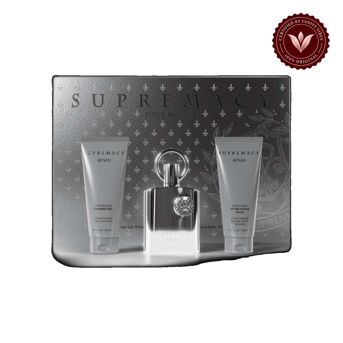 Afnan Supremacy Silver Gift Set EDP 100ml — alternate product view, transparent background