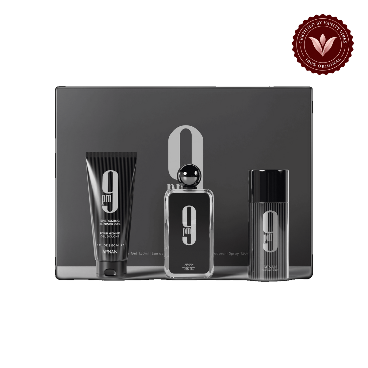 Afnan 9pm Gift Set EDP 100ml For Men - Best designer perfumes — alternate product view, transparent background