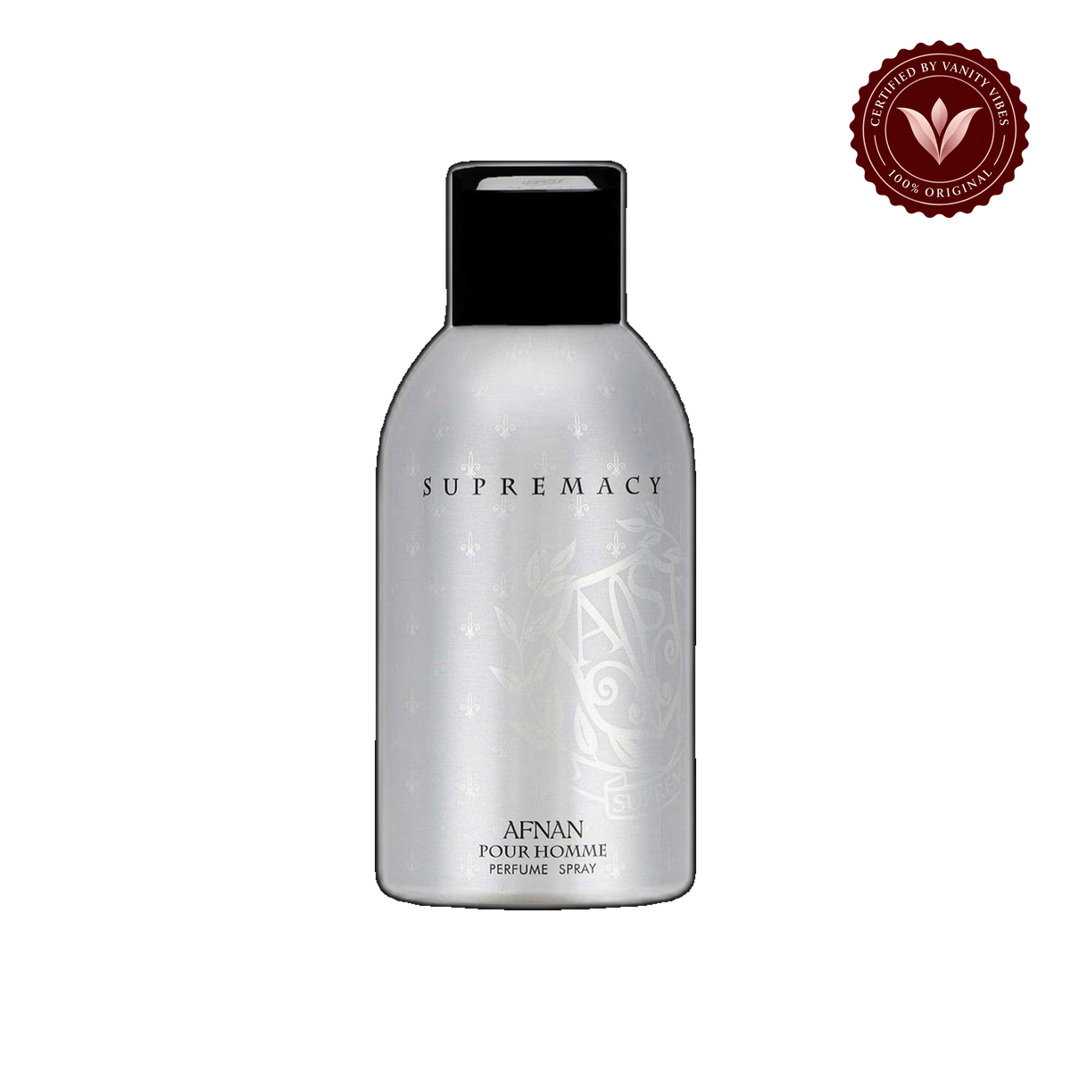 Afnan Supremacy Silver body Spray 250ml — front single product, transparent background