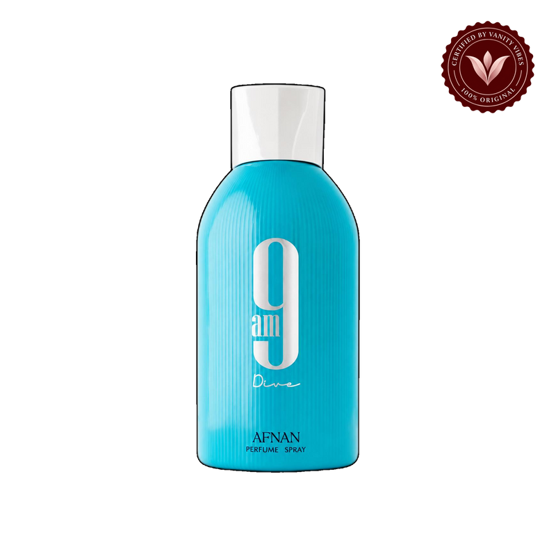 9AM DIVE by Afnan BODY SPRAY 250ml for Men & Women — alternate product view, transparent background