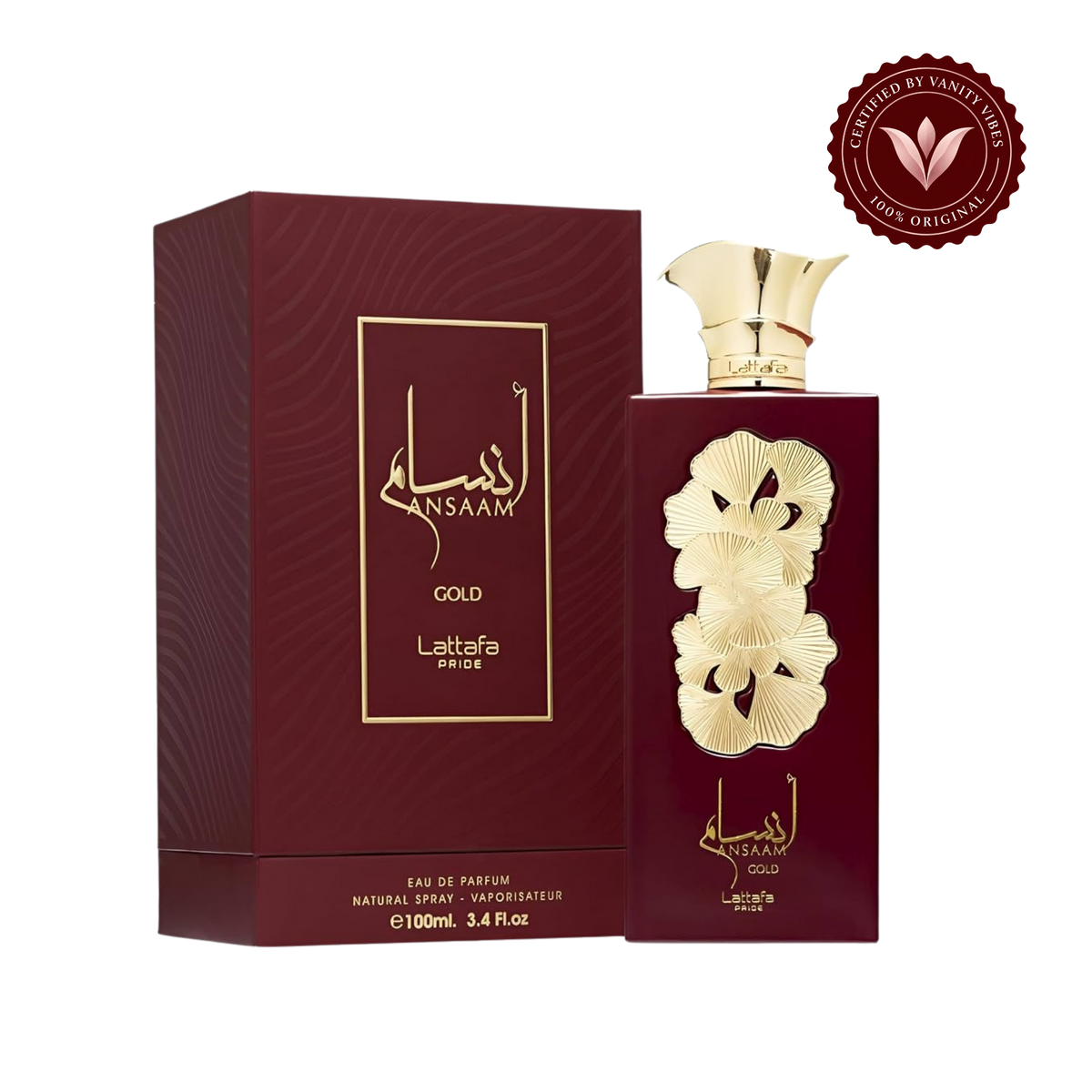 Lattafa Pride Ansaam Gold Eau de Parfum 100ml - Long Lasting Luxury Floral Fragrance for Women