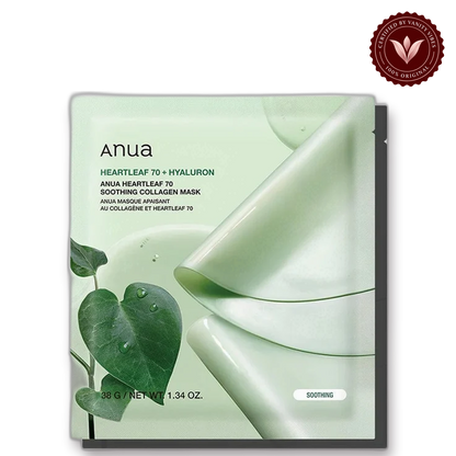 Anua Heartleaf 70+ Hyaluron Collagen Mask 38 g Soothing Hydration & Skin Repair (K Beauty) — secondary view