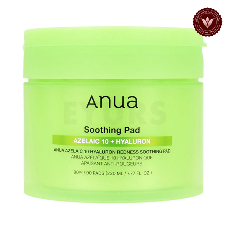 Anua Azelaic 10 Hyaluron Redness Soothing Pad 90 Pads 230ml additional product photo with Vanity Vibes seal