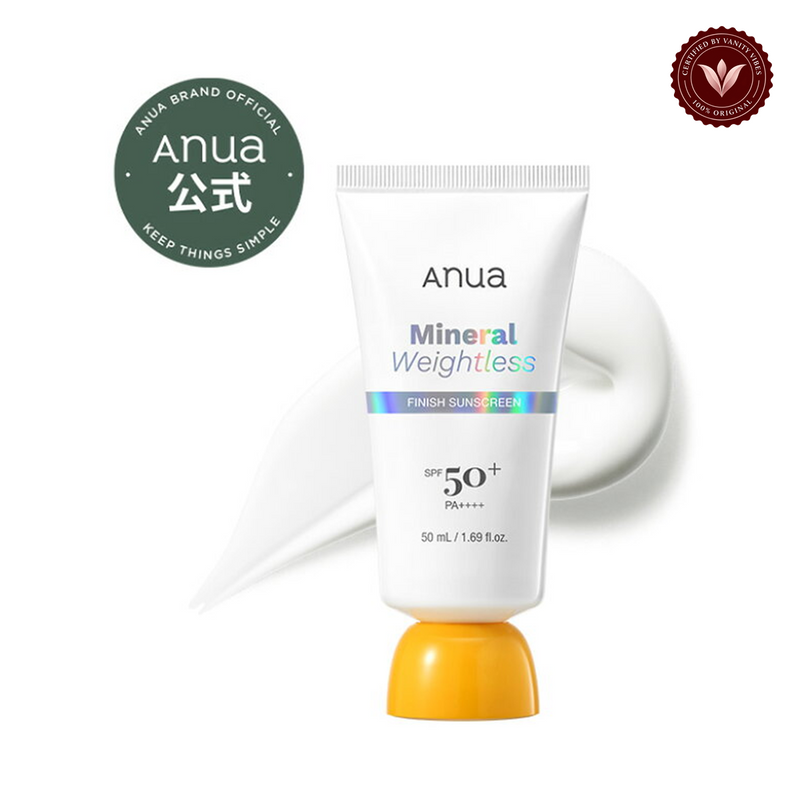 Anua Mineral Weightless Finish Sunscreen SPF50 PA++++ 50ml additional product image with Vanity Vibes seal