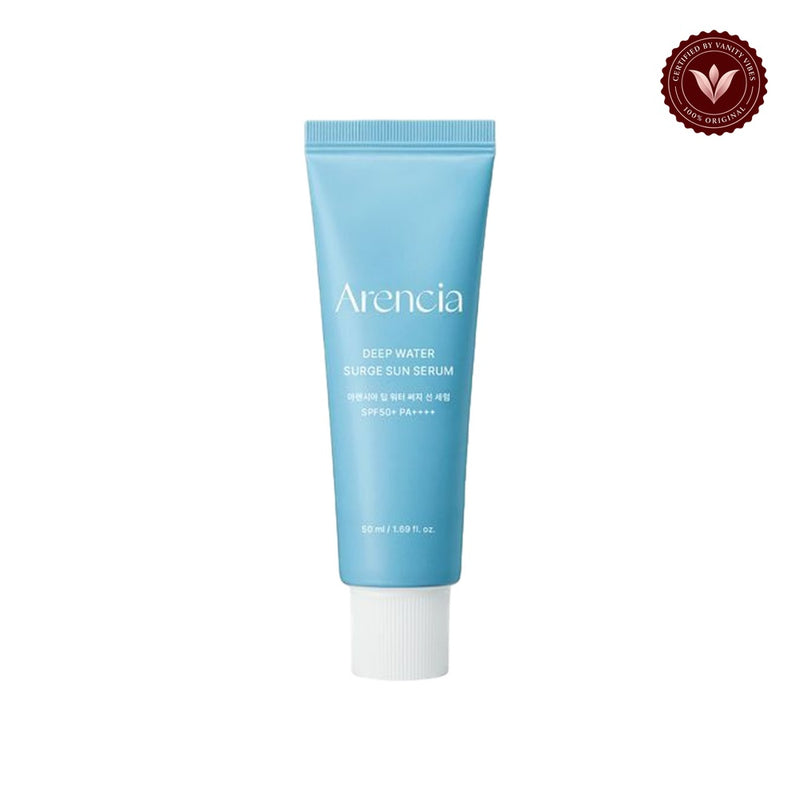 Arencia Deep Water Surge Sun Serum SPF 50+ PA++++ 50ml front-facing product image on white
