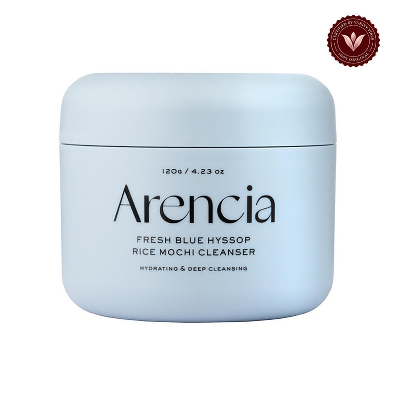 Arencia Fresh Blue Hyssop Rice Mochi Cleanser 120 g Gentle Cleansing & Hydrating Care (K Beauty) front-facing product photo on white