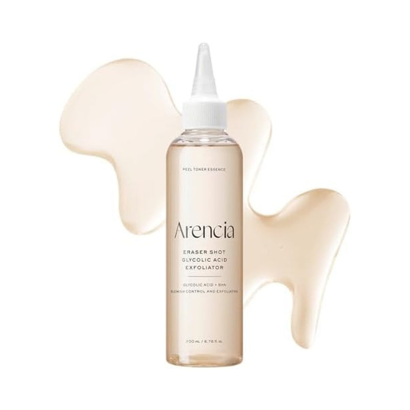 Arencia Eraser Shot Glycolic Acid Exfoliator 200ml product packaging and detail image