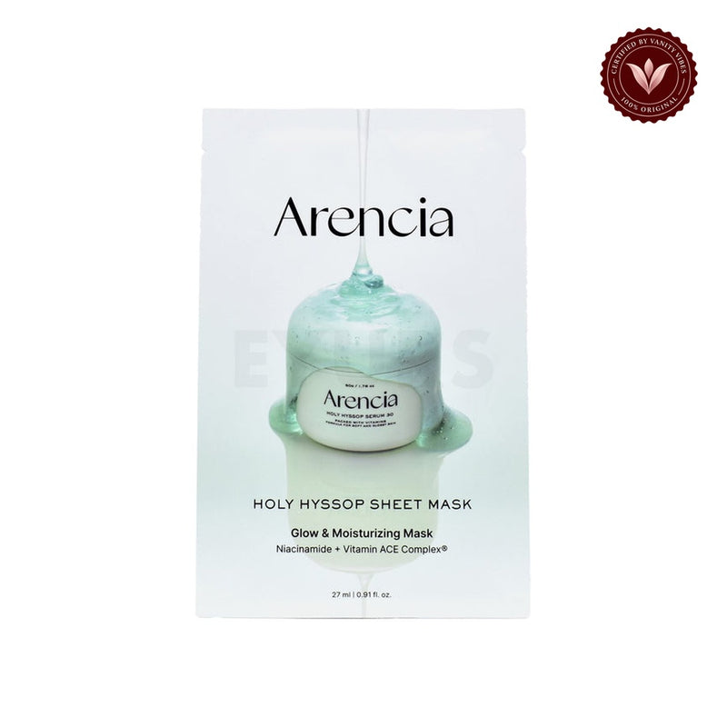 Arencia Holy Hyssop Sheet Mask 27ml front-facing product image on white