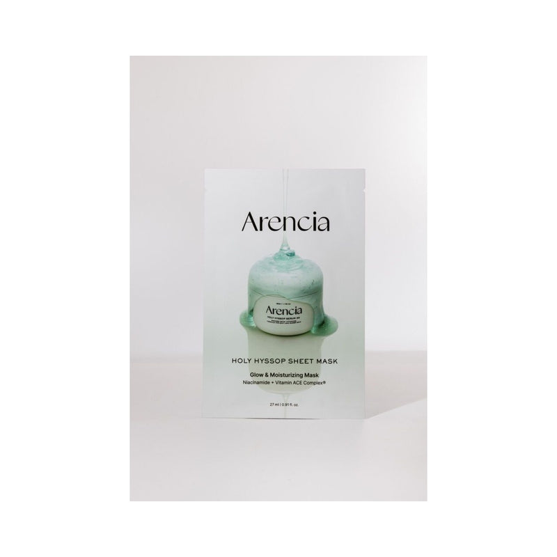 Arencia Holy Hyssop Sheet Mask 27ml product packaging and detail image