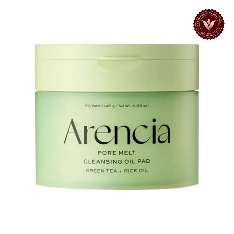 Arencia Pore Melt Cleansing Oil Pads 50 Count front-facing product image on white