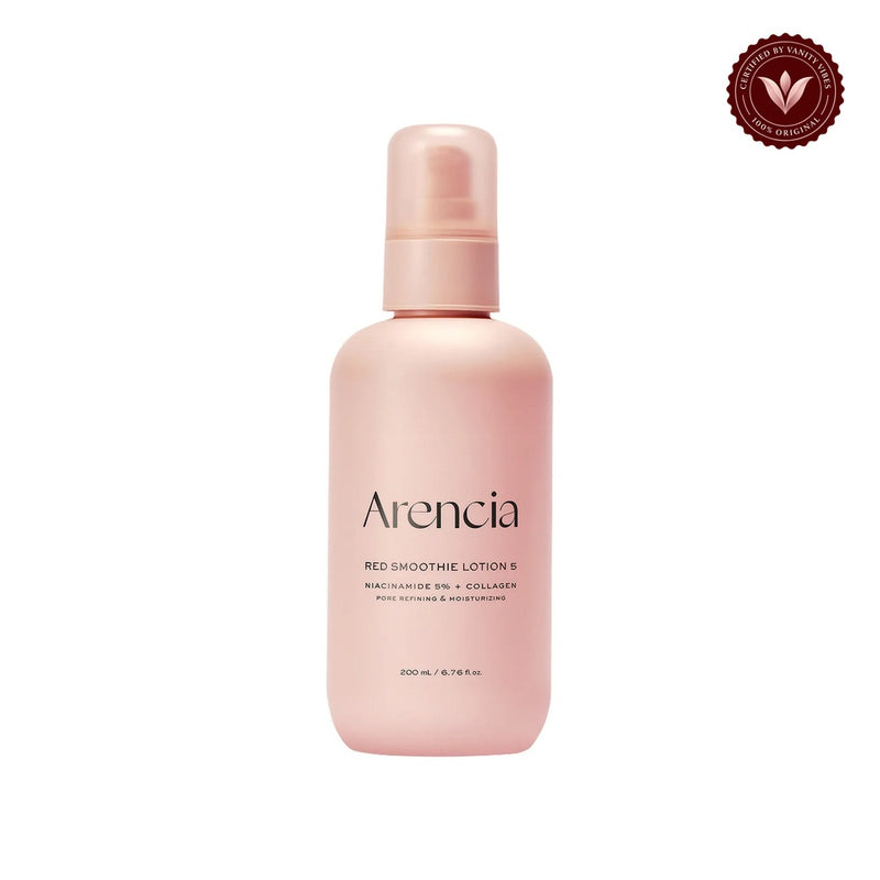 Arencia Red Smoothie Lotion 5% Niacinamide + Collagen 200ml front-facing product image on white