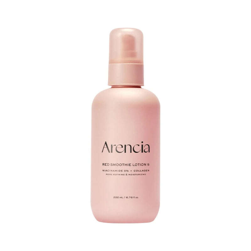Arencia Red Smoothie Lotion 5% Niacinamide + Collagen 200ml product packaging and detail image