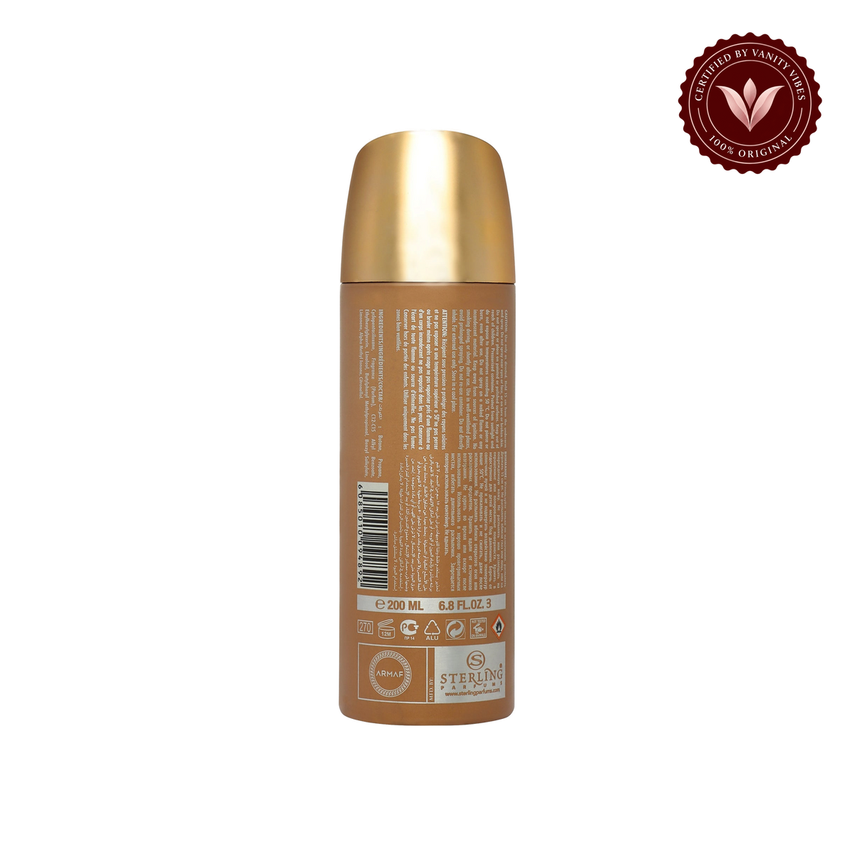 Armaf Hunter Perfume Body Spray 200ml for Men — alternate product view, transparent background