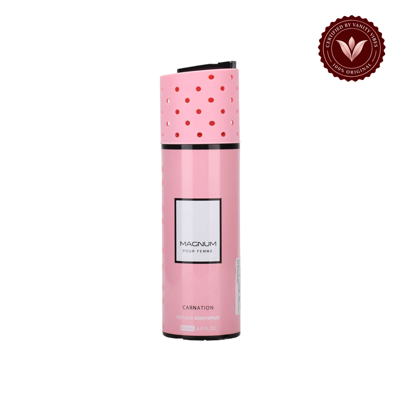 Armaf Magnum Pour Femme Carnation Perfume Body Spray 200ml Floral Fruity Fragrance — alternate product view, transparent background