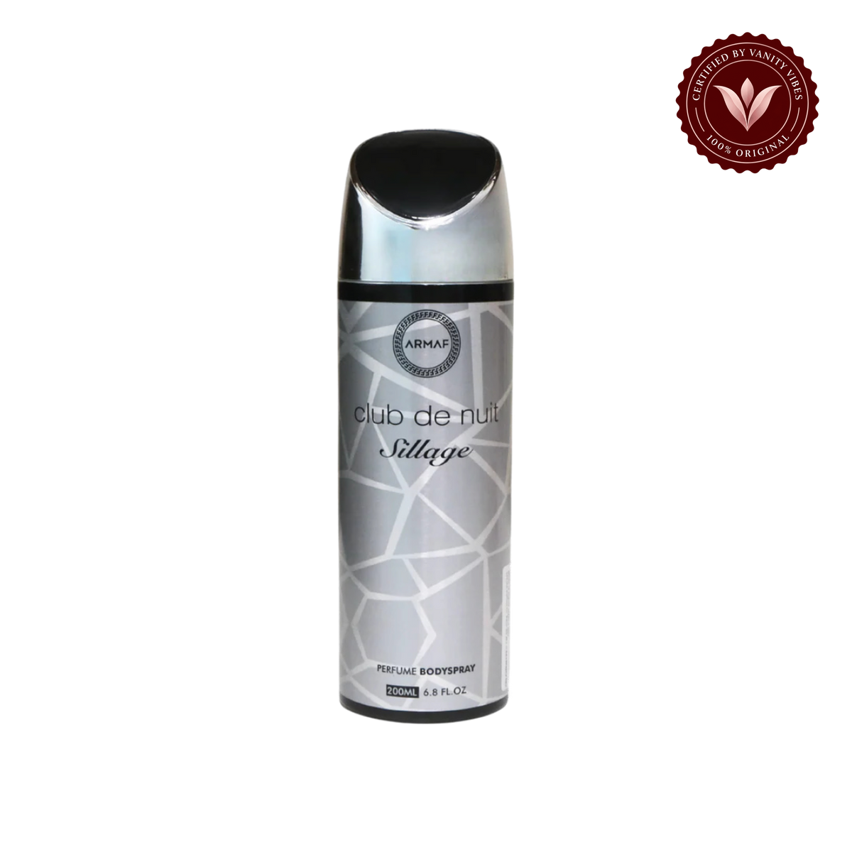 Armaf Club De Nuit Sillage Body Spray 200ml Unisex Long-Lasting Fresh & Sensual Fragrance — front single product on transparent background