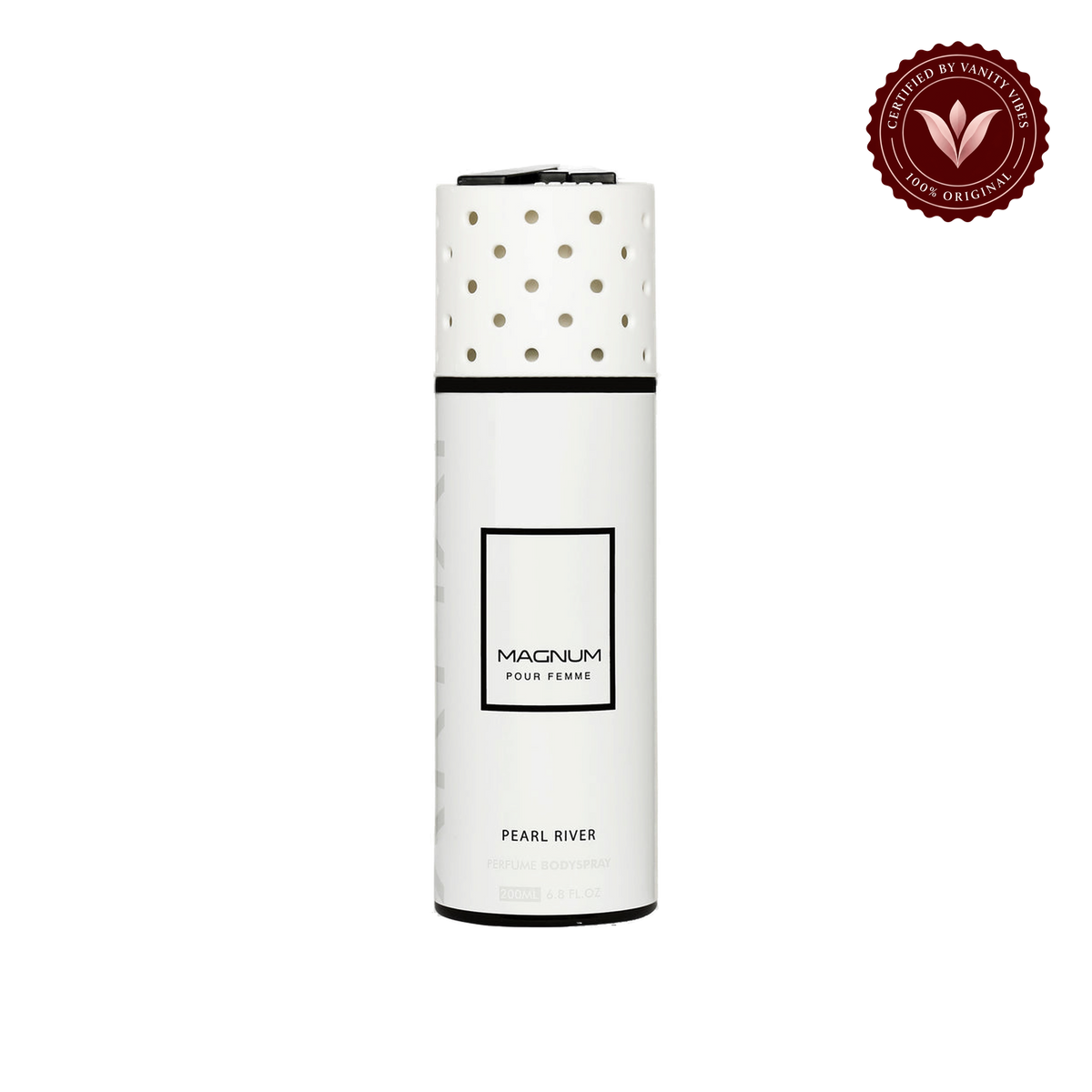 Armaf Magnum Pour Femme Pearl River Perfume Body Spray 200ml Floral Fruity & Fresh Fragrance — front product view, transparent background
