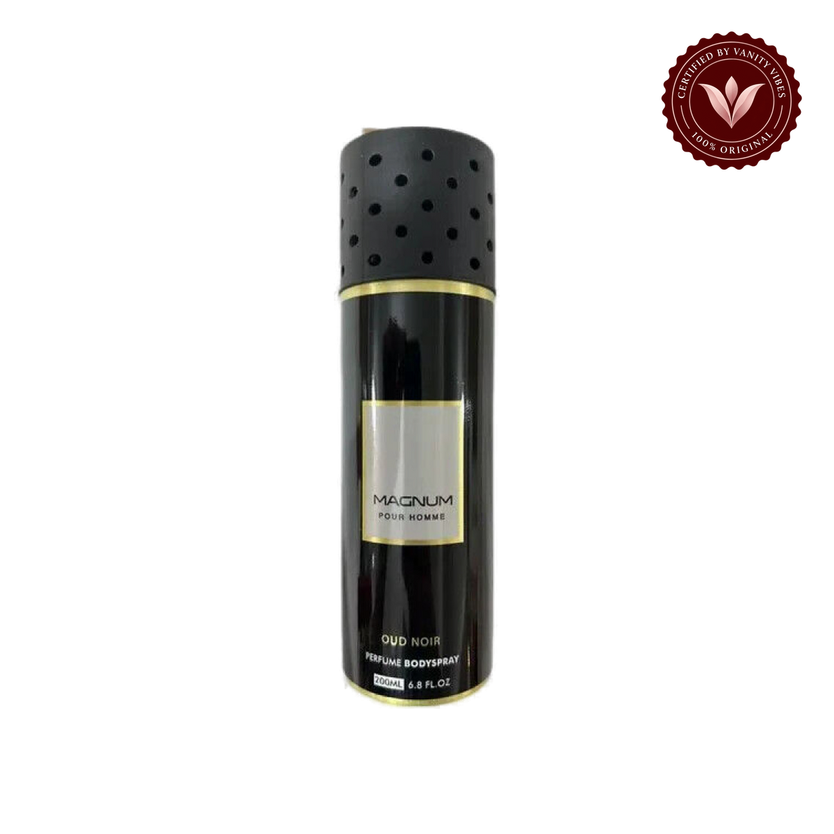Armaf Magnum Pour Homme Oud Noir Perfume Body Spray 200ml Masculine Oud & Bold Fragrance — front product view, transparent background