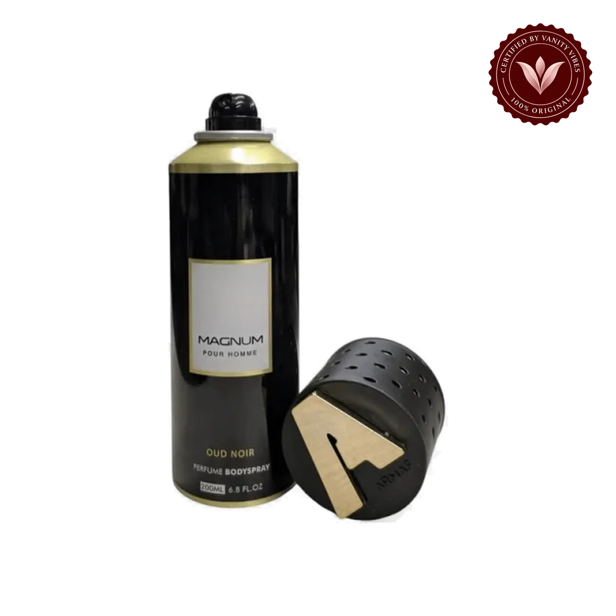Armaf Magnum Pour Homme Oud Noir Perfume Body Spray 200ml Masculine Oud & Bold Fragrance — alternate product view, transparent background