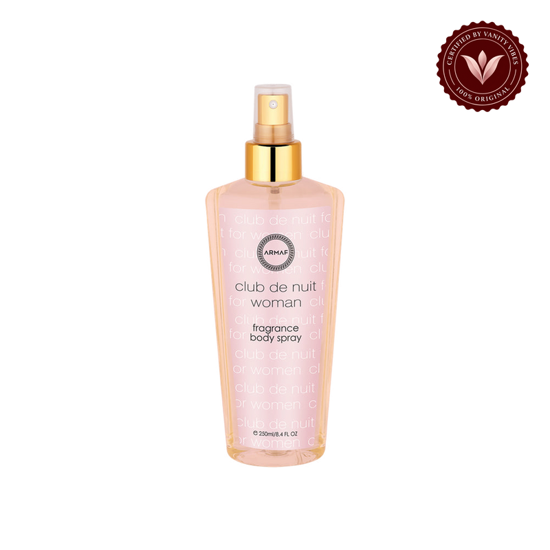 Armaf Club De Nuit Woman Perfumed Body Spray 250ml Long-Lasting Elegant & Feminine Fragrance — front product view, transparent background