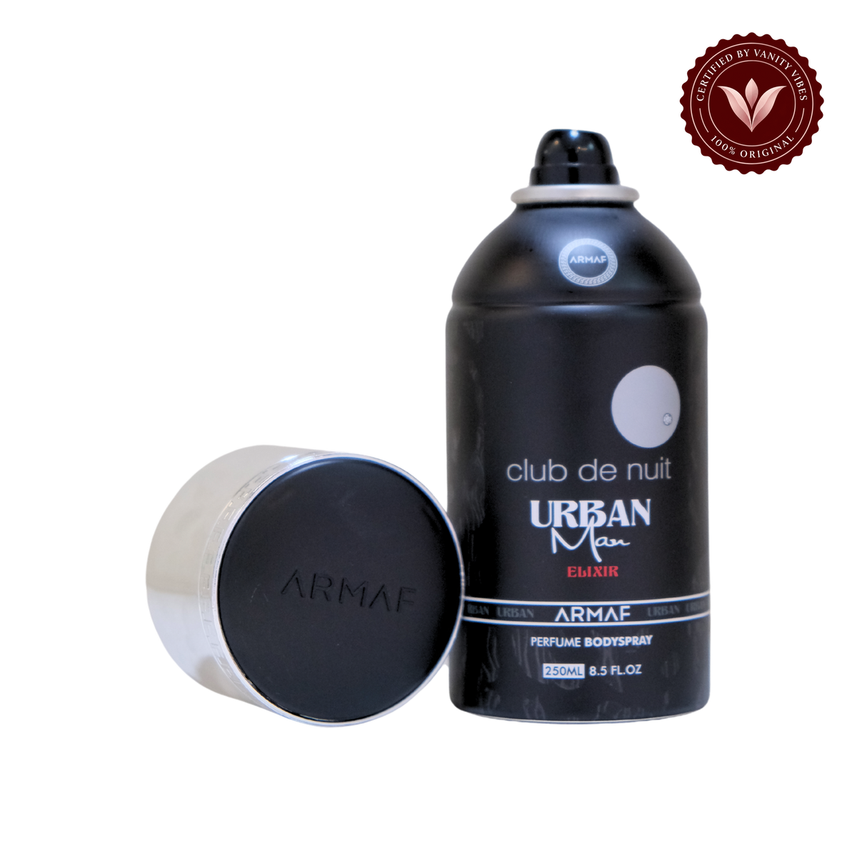 Armaf Club De Nuit Urban Man Elixir Perfumed Body Spray 250ml Long-Lasting Bold & Masculine Fragrance — alternate product view, transparent background