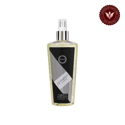 Armaf Le Parfait Pour Homme Fragrance Body Mist for Men 250ml - Long Lasting Masculine Perfume Spray — front product view, transparent background