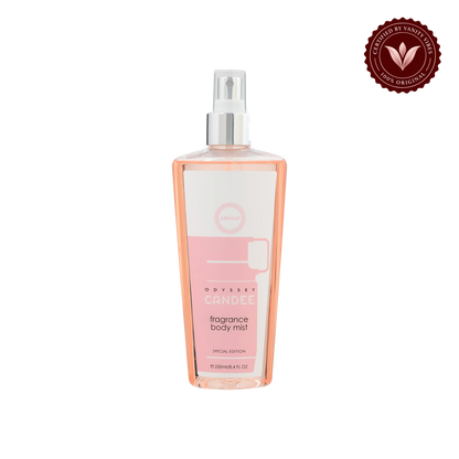 Armaf Odyssey Candee Fragrance Body Mist Special Edition 250ml - Long Lasting Sweet & Playful Women's Perfume Spray — front product view, transparent background