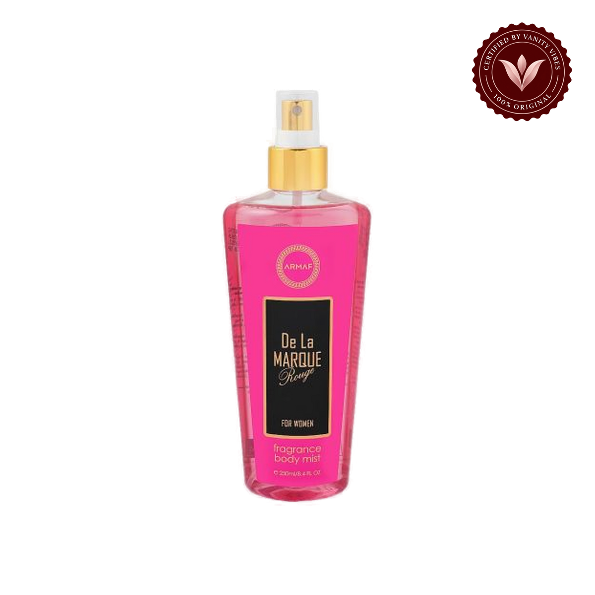 Armaf De La Marque Rouge for Women Fragrance Body Mist 250ml - Long Lasting Elegant & Sweet Feminine Scent — alternate product view, transparent background