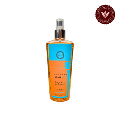 Armaf Odyssey Mandarin Sky for Men Fragrance Body Mist Limited Edition 250ml - Long Lasting Fresh Citrus Masculine Scent — alternate product view, transparent background