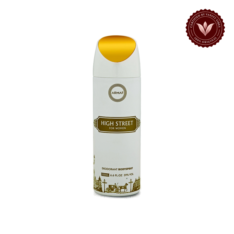 Armaf High Street Body Spray for Women (200ml) — front product view, transparent background