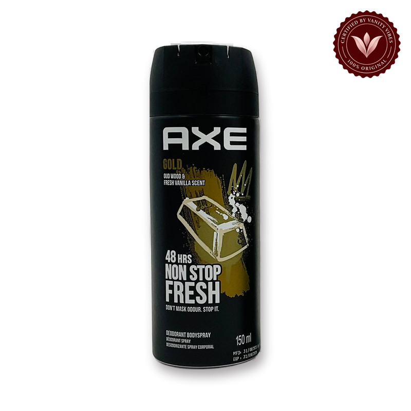 AXE Gold Deodorant Body Spray 150ml — front view, transparent background