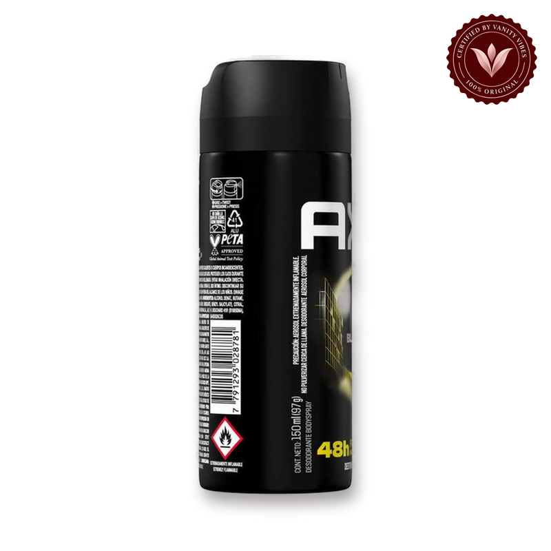 AXE Black Deodorant Body Spray 150ml — secondary view, transparent background