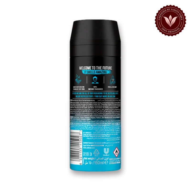 Axe Ice Chill Deodrant Body Spray 150ml — secondary view, transparent background