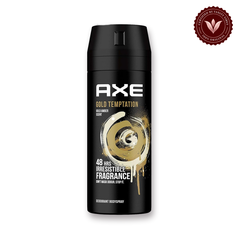 AXE BODY SPRAY GOLD TEMPTATION 150ml — front view, transparent background