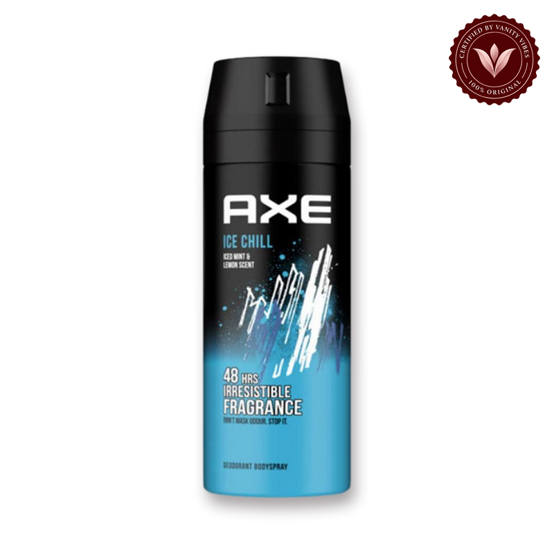 Axe Deodrant Body Spray Ice Chill 150ml — front view, transparent background