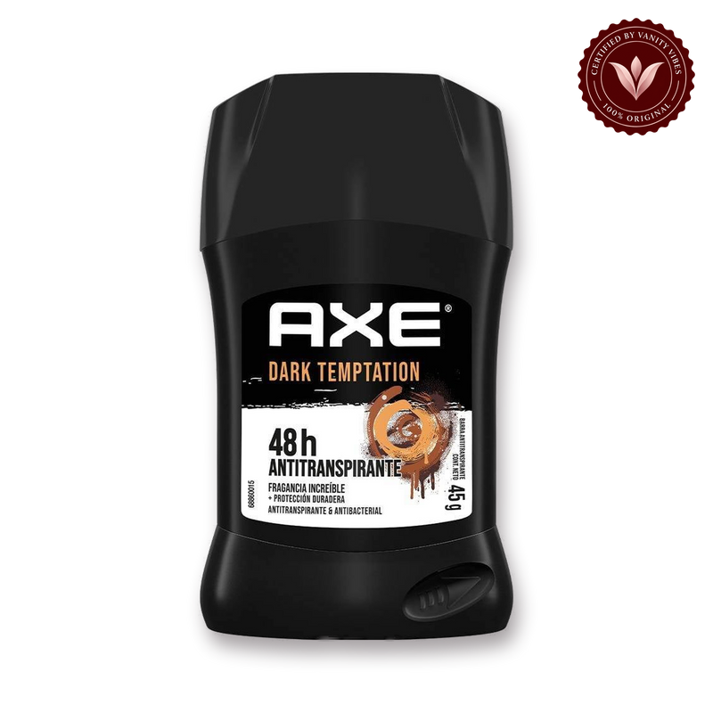 AXE Dark Temptation Antiperspirant 48 Hour Anti Sweat Deodorant Stick 48g for Men — front view, transparent background