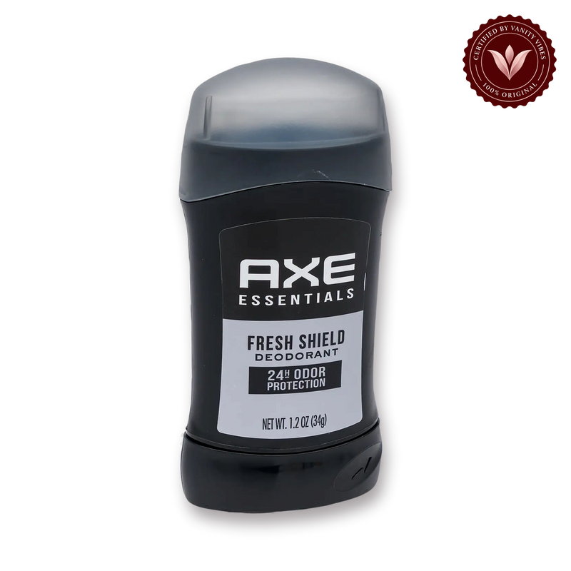 AXE Essentials Fresh Shield Deodorant 24HR Odor Protection Stick 34g — front view, transparent background