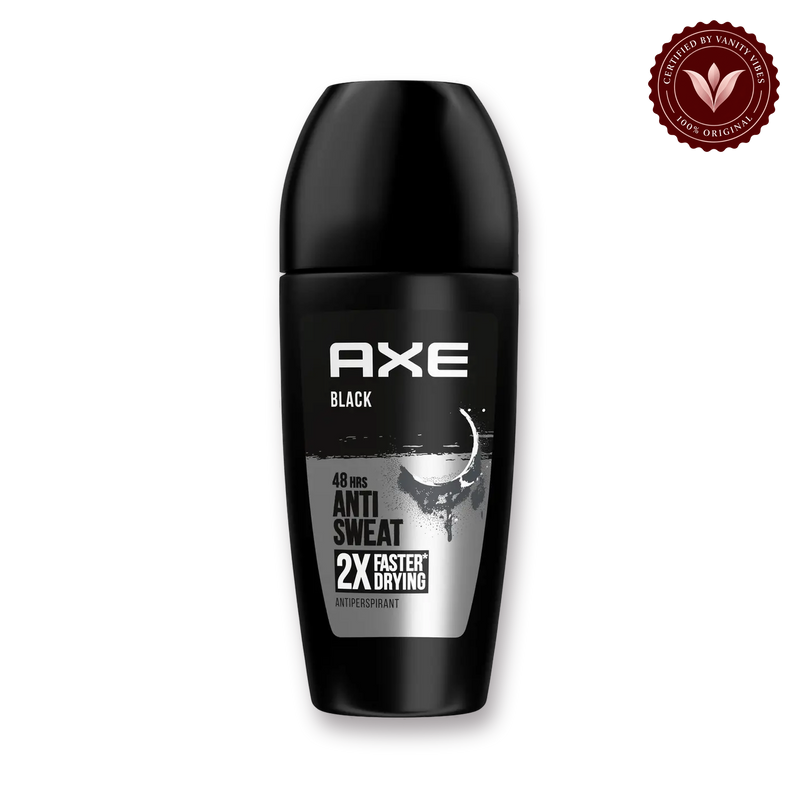 Axe Black 48Hrs Anti Sweat Antiperspirant Deodorant Roll On 50ml — front view, transparent background