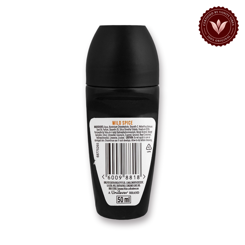 AXE Wild Spice Anti Sweat Deodorant Roll On 50ml — secondary view, transparent background