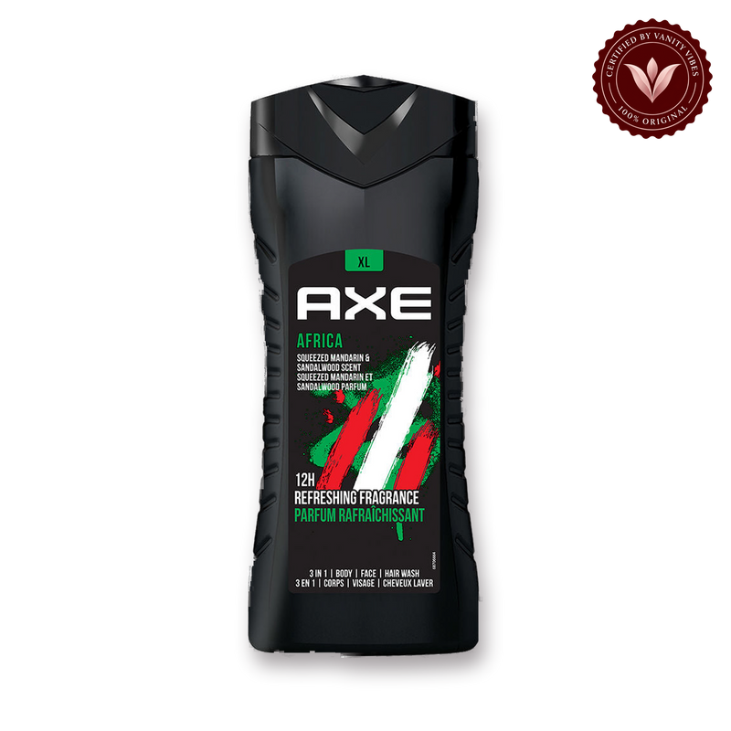 Axe Africa 12h Long Lasting Fragrance 3 In 1 Body Wash 400ml — front view, transparent background