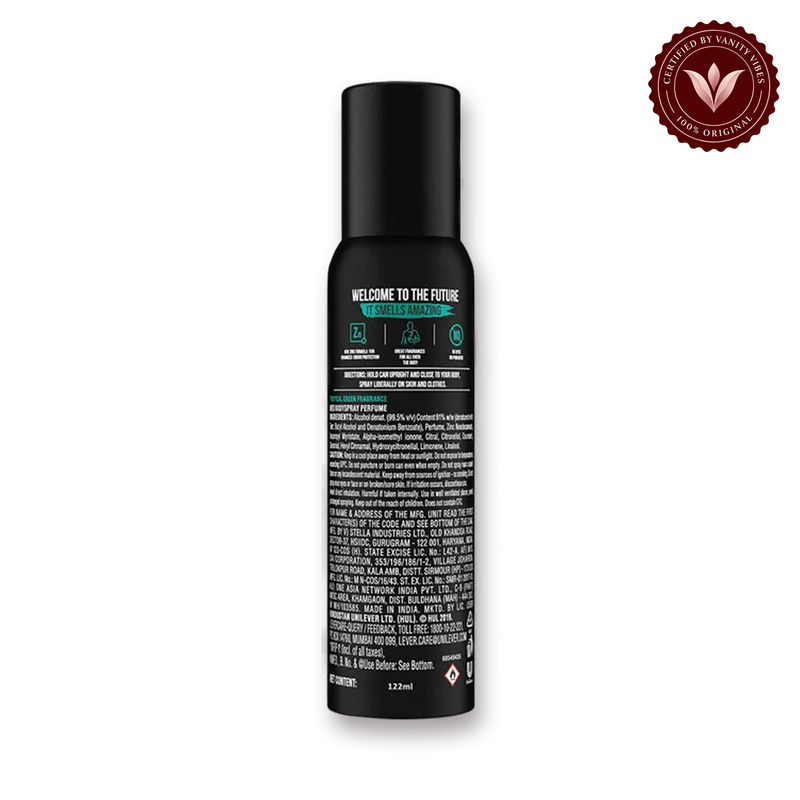 Axe Signature Mysterious Tropical Green 72H Fragrance Body Deodorant 0% Gas 122ml — secondary view, transparent background